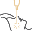 Icon of Face Receiving Laser Treatment