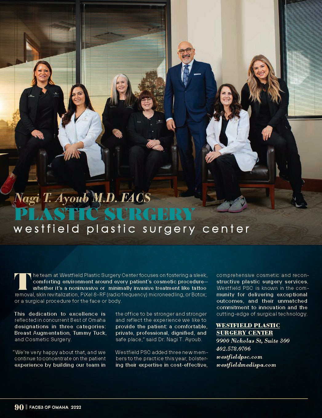 Nagi T Ayoub and Team at Westfield Plastic Surgery in Magazine